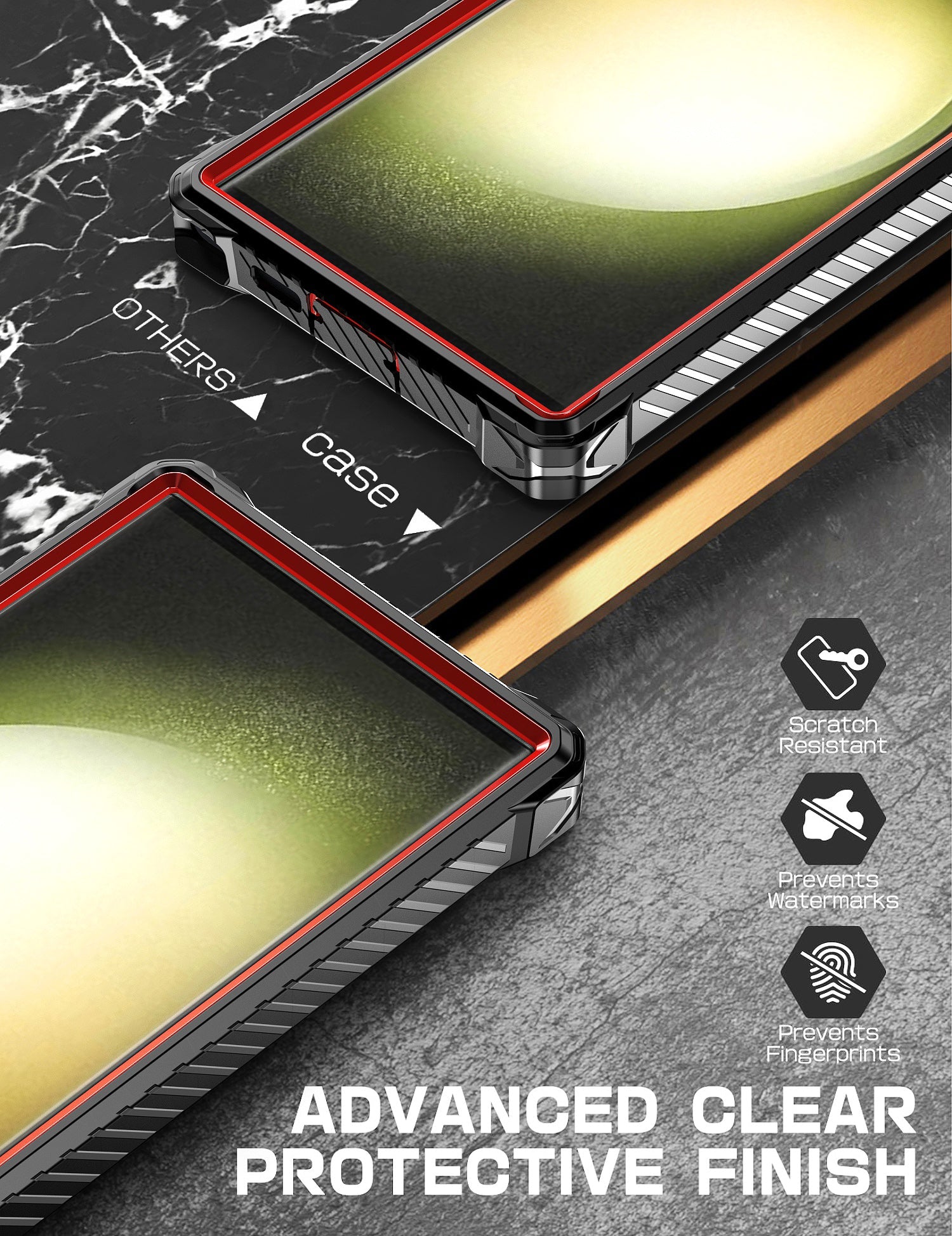 MagSafe-compatible, anti-fingerprint phone case with foldable stand(Samsung Galaxy S23 Ultra)