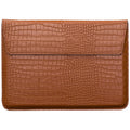 Brown Faux Crocodile Laptop Sleeve Case