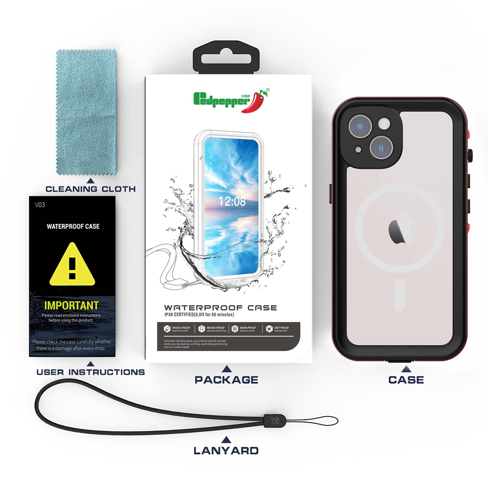 TPU+PC material snowproof, waterproof, dustproof, and shockproof phone case(iPhone 14/14 Plus/14 Pro/14 Pro Max)