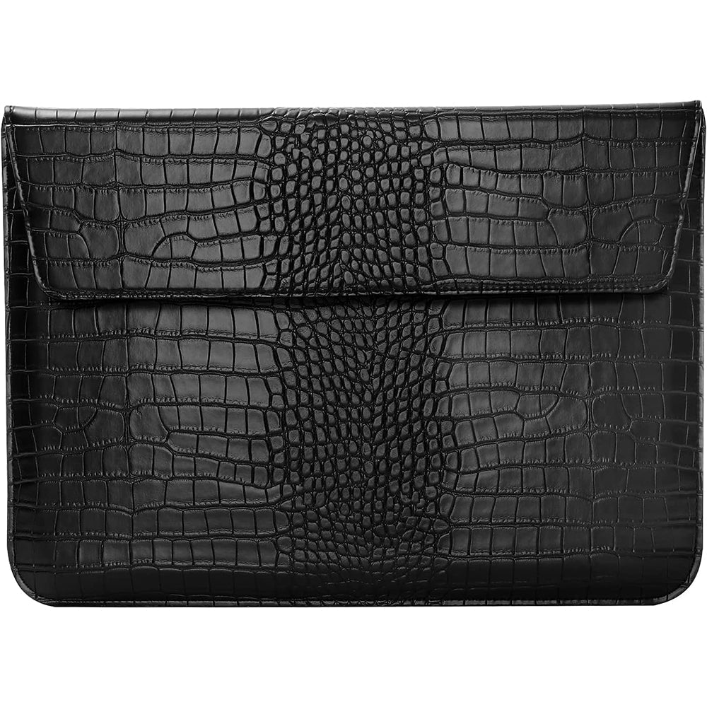 Black Faux Crocodile Laptop Sleeve Case