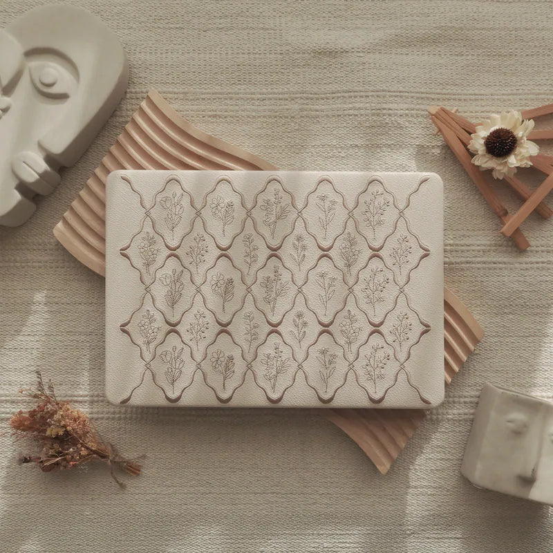 MacBook Case Embossed Flora Light Brown
